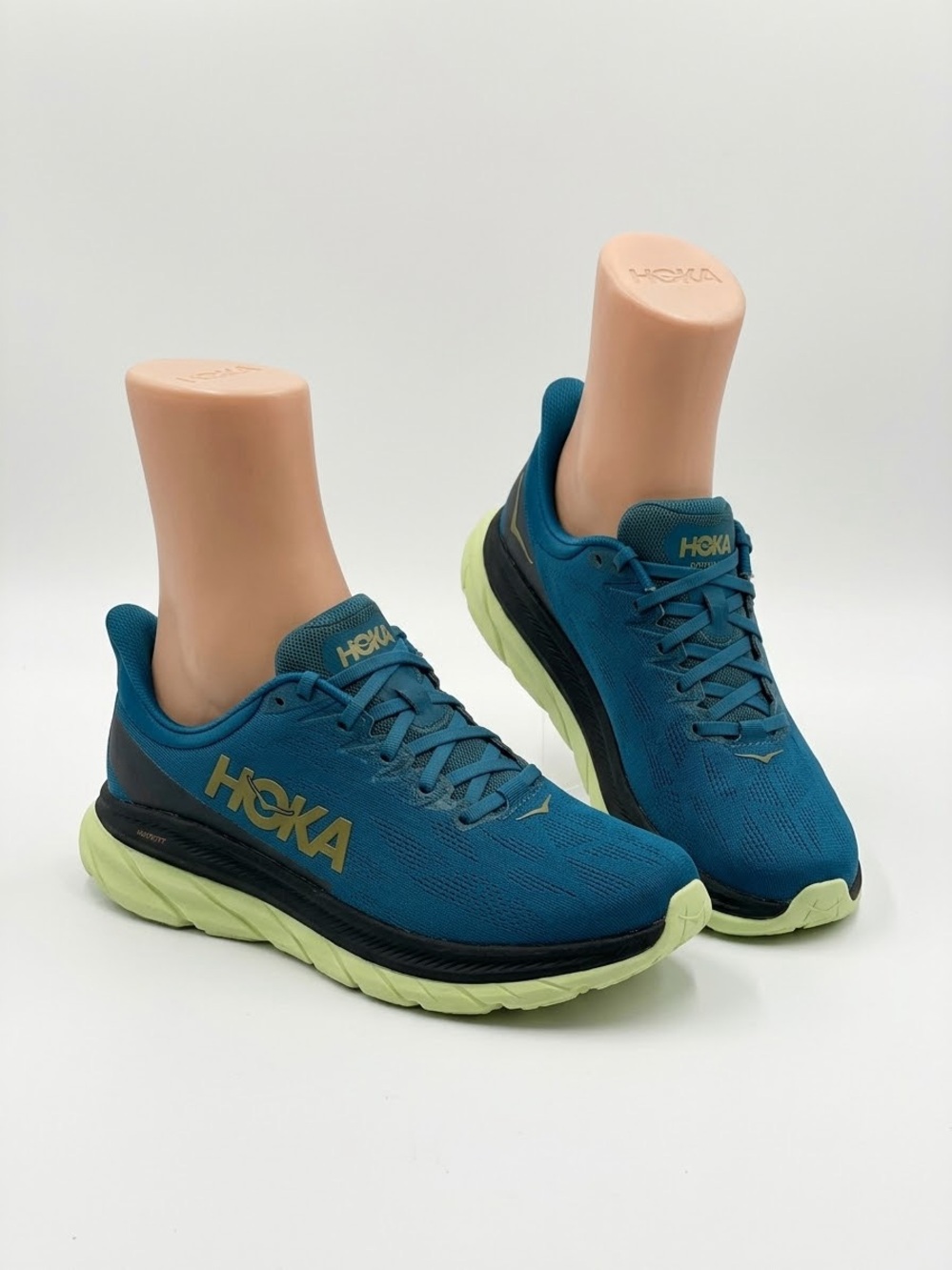 Hoka Men's Teal Athletic Shoes with Lime Accents